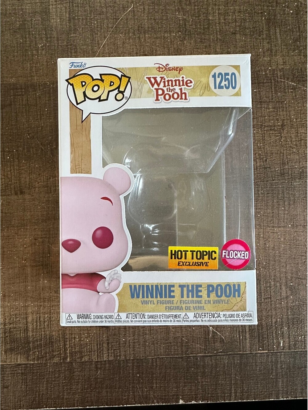 Hot Topic Exclusive Flocked Winnie The Pooh Funko Pop! Figure #1250 BOX ONLY